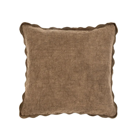Scalloped Edge Pillow, Mink 20x20 Cover Only
