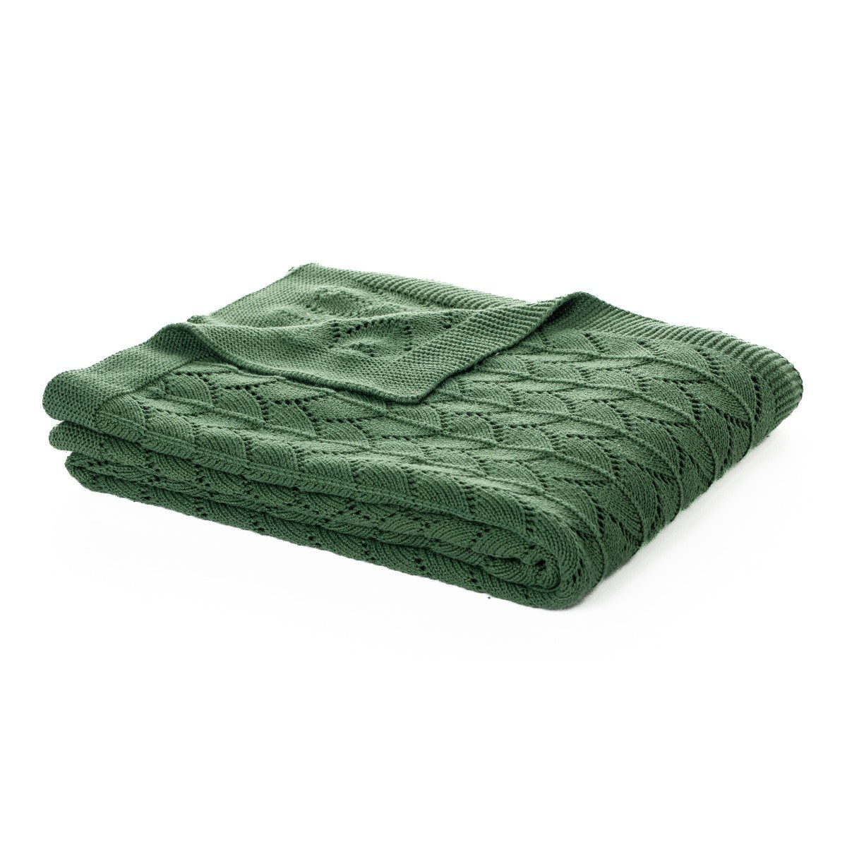 Amarok dark green knit throw
