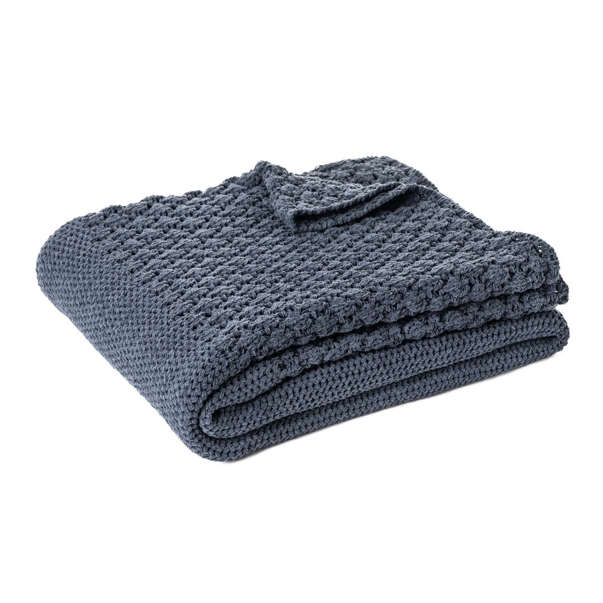 Blue Basket Braided Chenille Throw