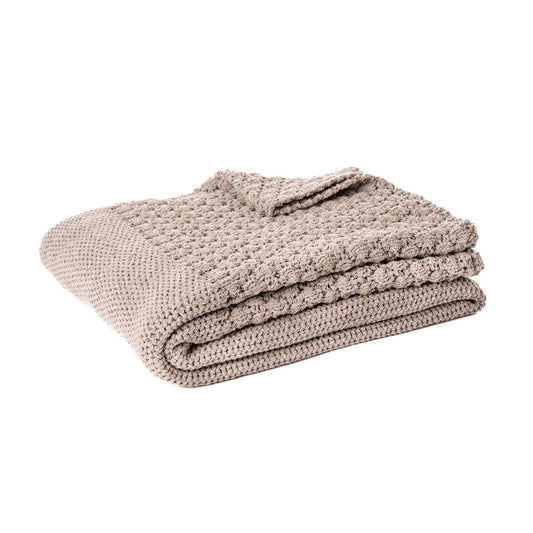 Brown Braided Throw Basket Knit