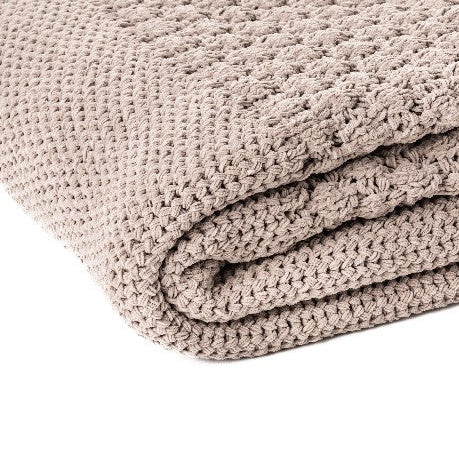 Brown Braided Throw Basket Knit