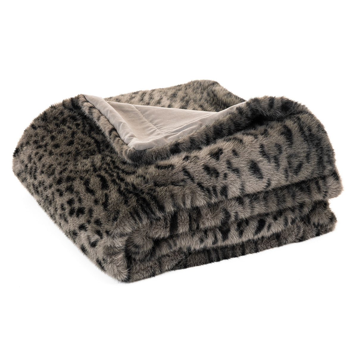 Black Cheetah Print Faux Fur Throw