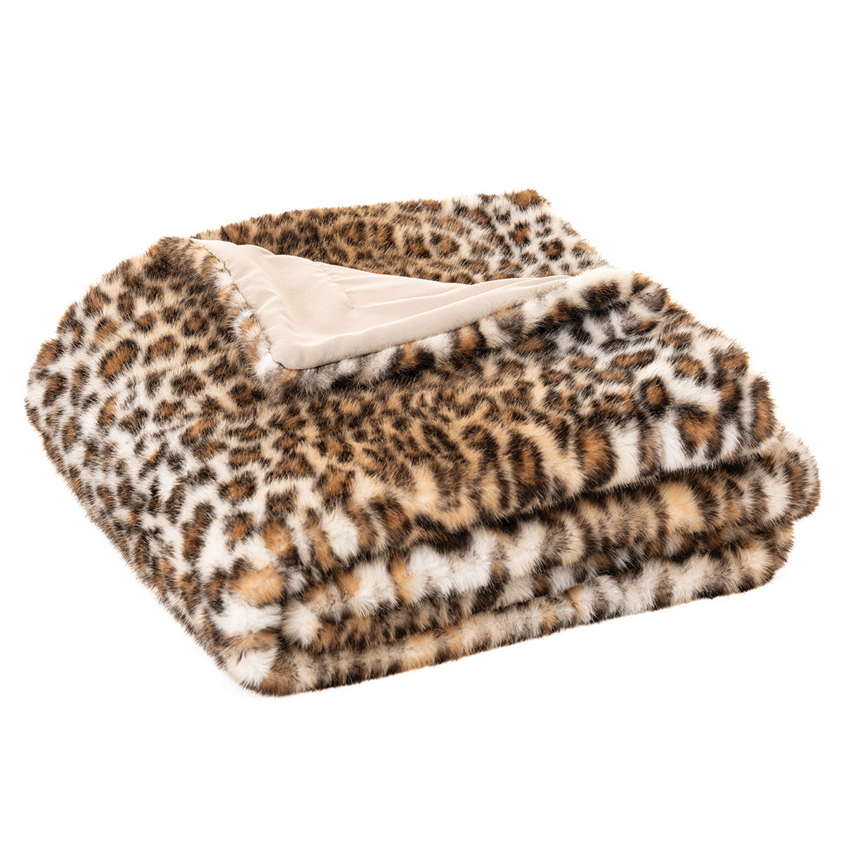 Brown Cheetah Print Faux Fur Throw