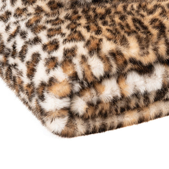 Brown Cheetah Print Faux Fur Throw