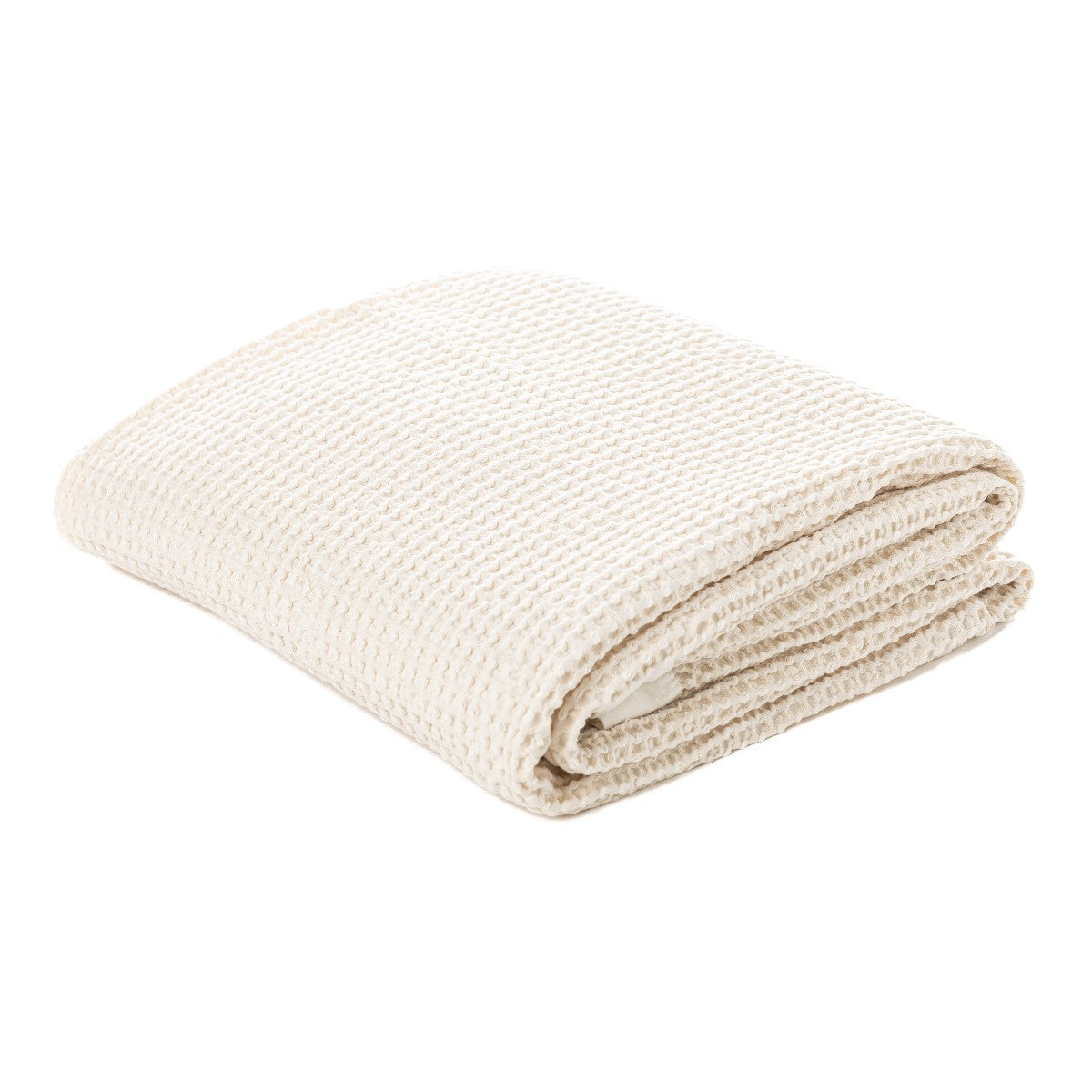 Creamy Waffle Cotton Throw