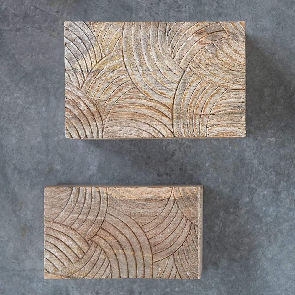 Carved Mango Wood Boxes