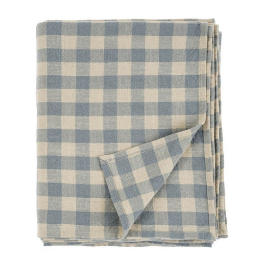 Somerset Gingham Tablecloth Sky Blue