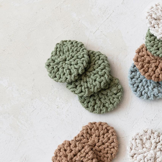 Moss Crocheted Coasters