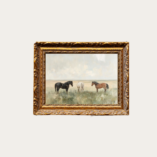 Horse Pasture | French Brass Inspired Gold Mould Framed Art