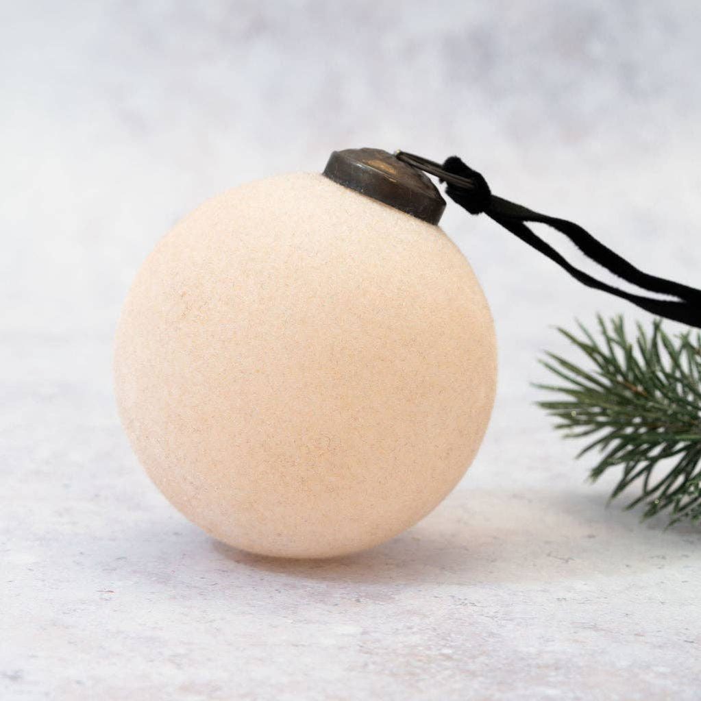 3" Alba Velvet Glass Hanging Bauble