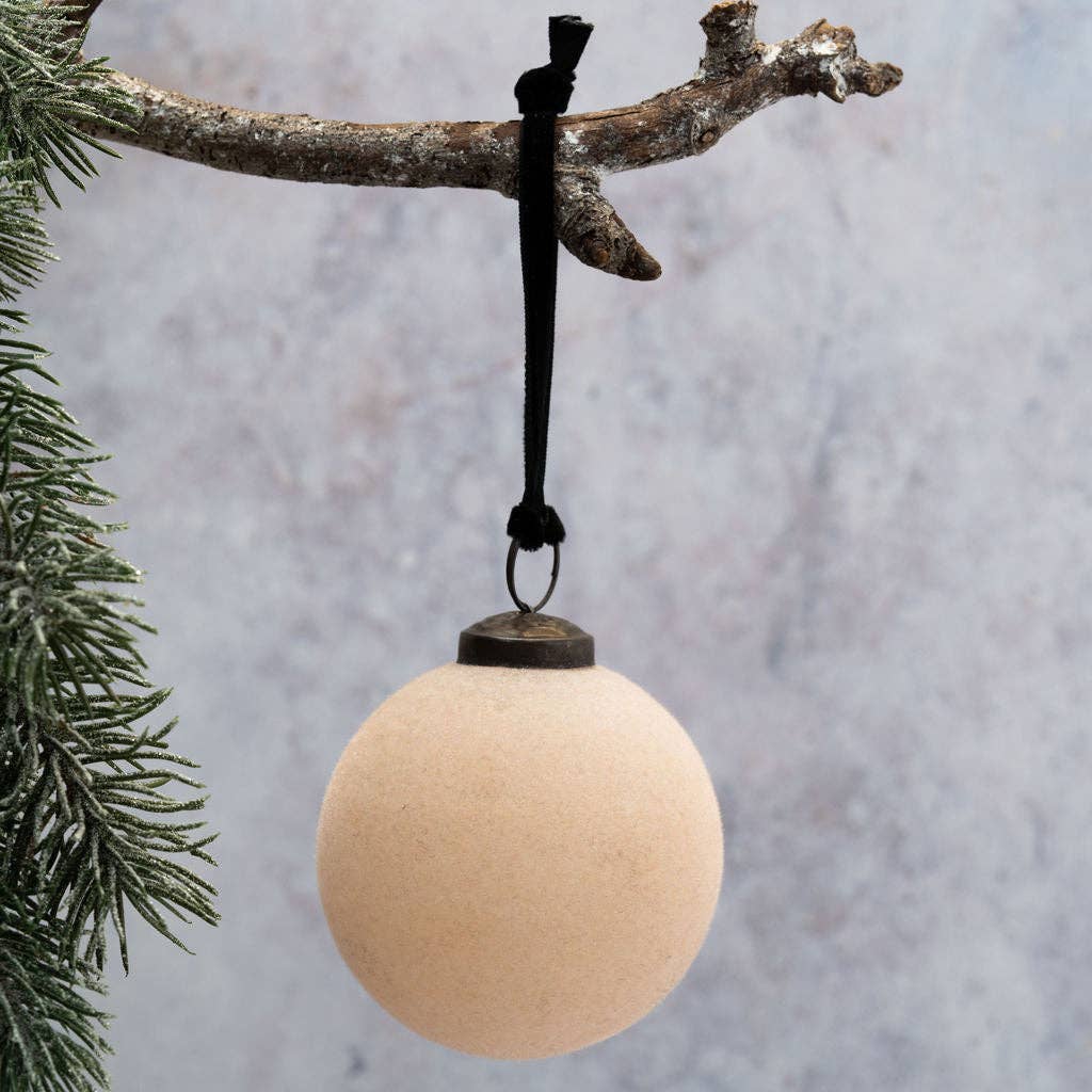 3" Alba Velvet Glass Hanging Bauble