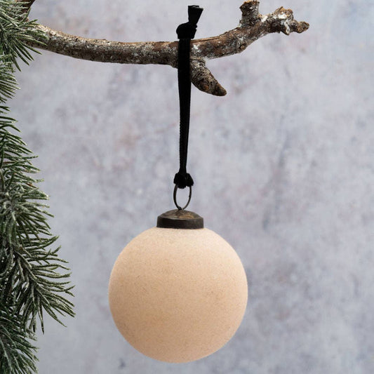 3" Alba Velvet Glass Hanging Bauble