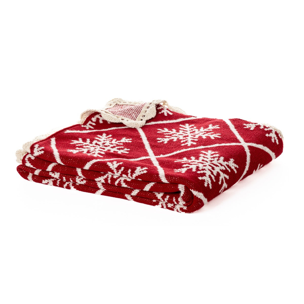 Red Christmas Snowflake Throw