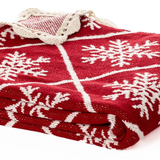 Red Christmas Snowflake Throw