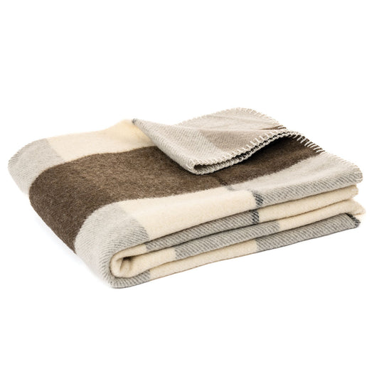 Check Wool Throw in Fudge