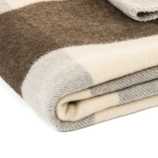 Check Wool Throw in Fudge