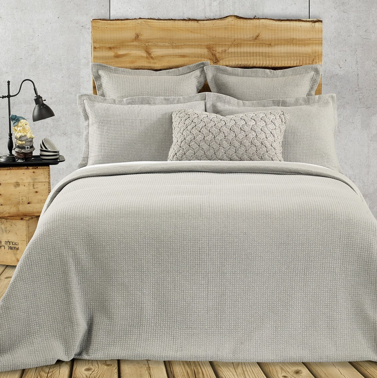 Rustic Grey Jersey Quilted Duvet Cover