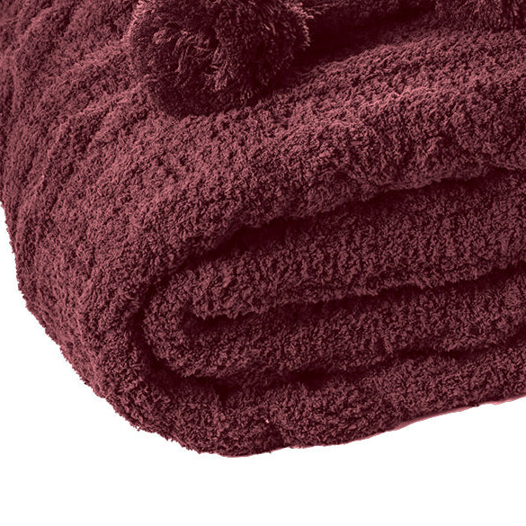 Burgundy Jujube Knitted Throw