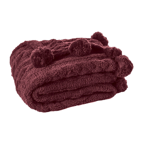 Burgundy Jujube Knitted Throw