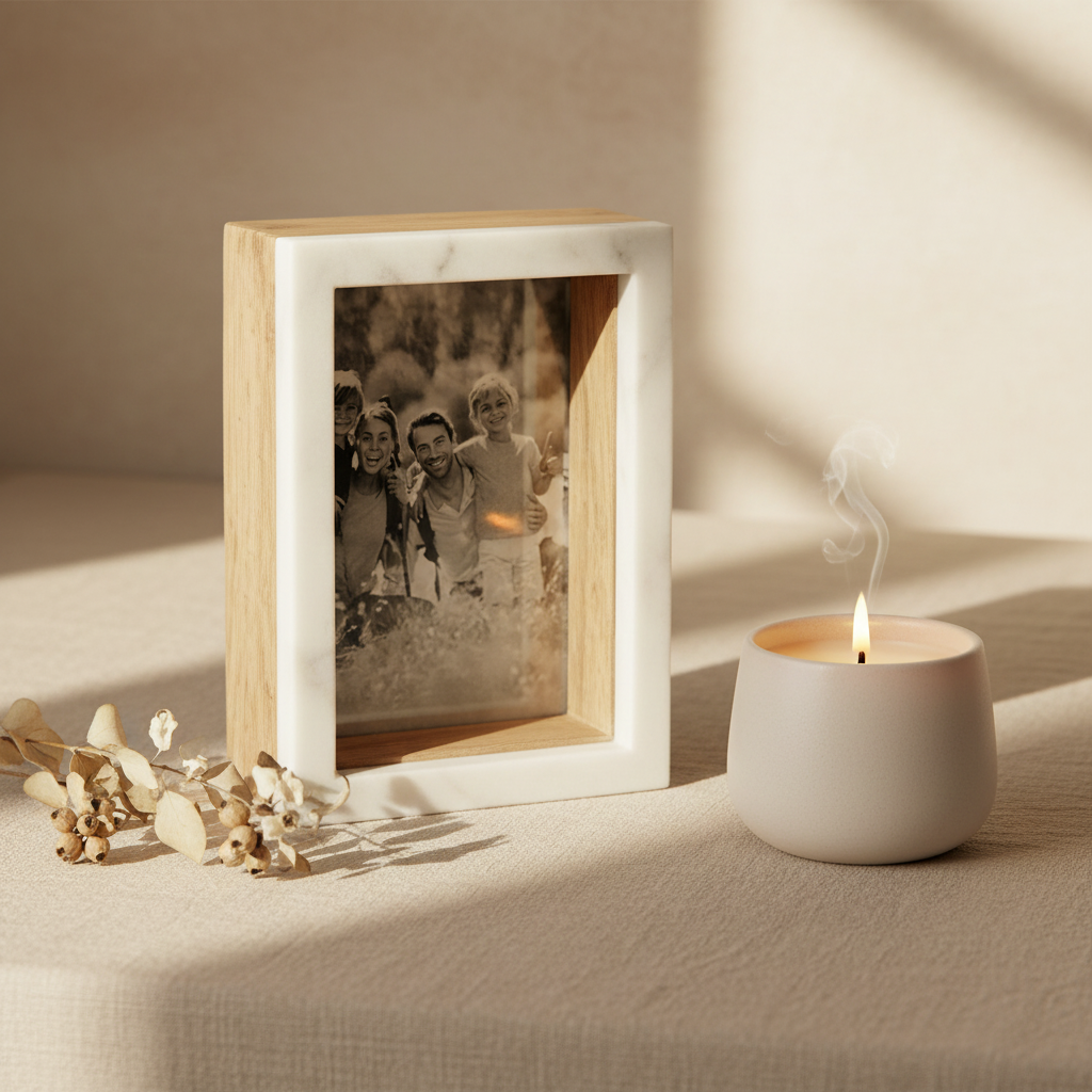 Marble Wood Shadow Box Frame 4x6