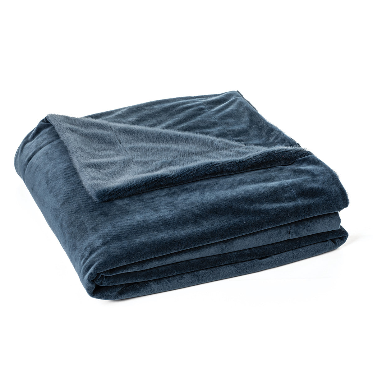 Blue Faux Fur Throw