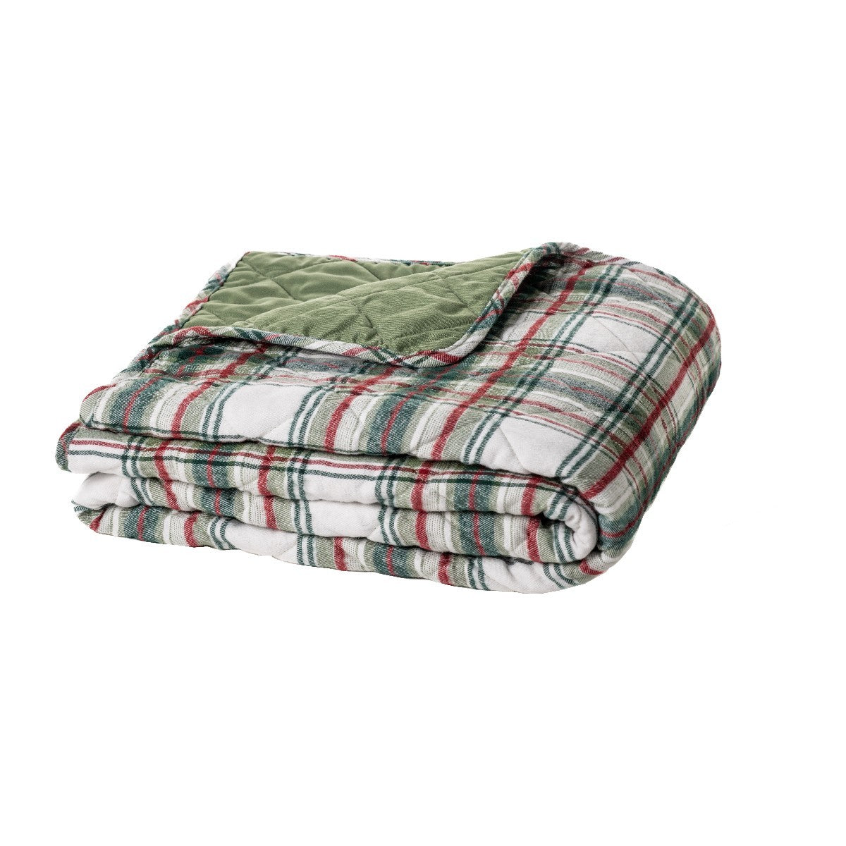 Woody Green & Red Plaid Throw