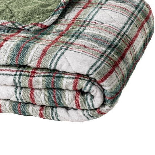 Woody Green & Red Plaid Throw