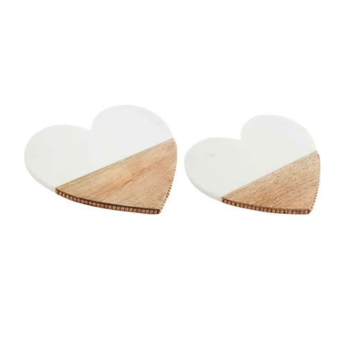 Marble & Wood Heart Platters