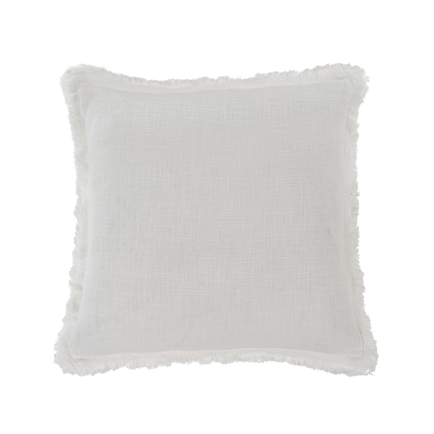Frayed Edge Pillow, White