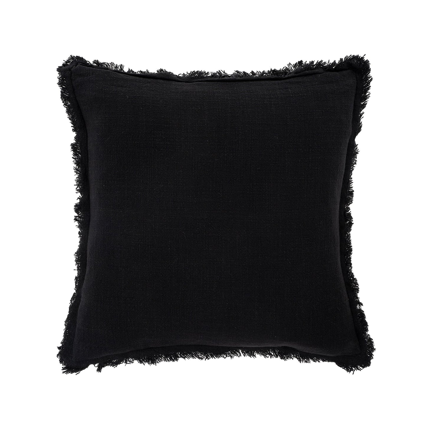Frayed Edge Pillow, Black