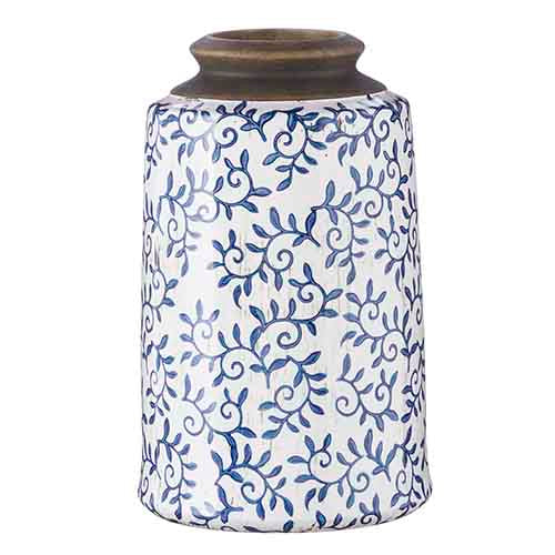 Blue Transferware Vase, Small