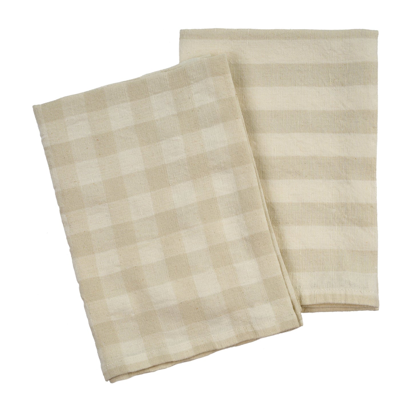 Gingham Stripe Linen Kitchen Towel, Linen