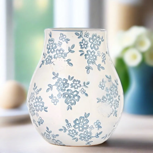 Blue Transferware Vase