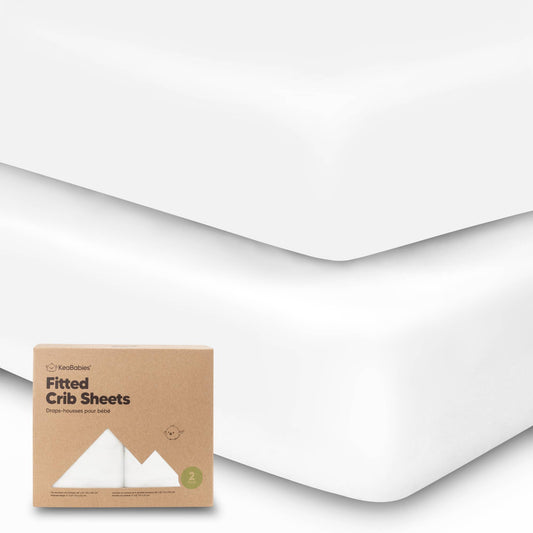 Organic Cotton Fitted Crib Sheet (Soft White)