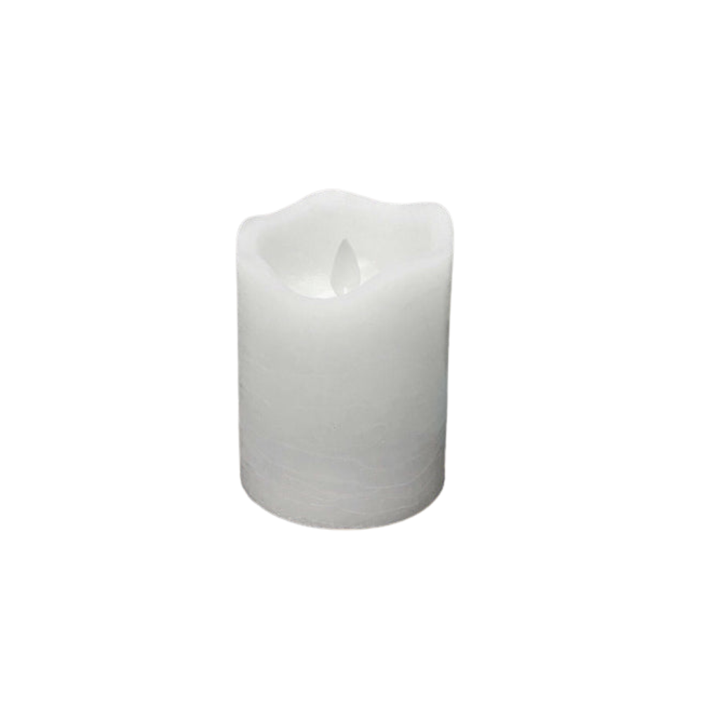 Rustic White LED Candle 3x4