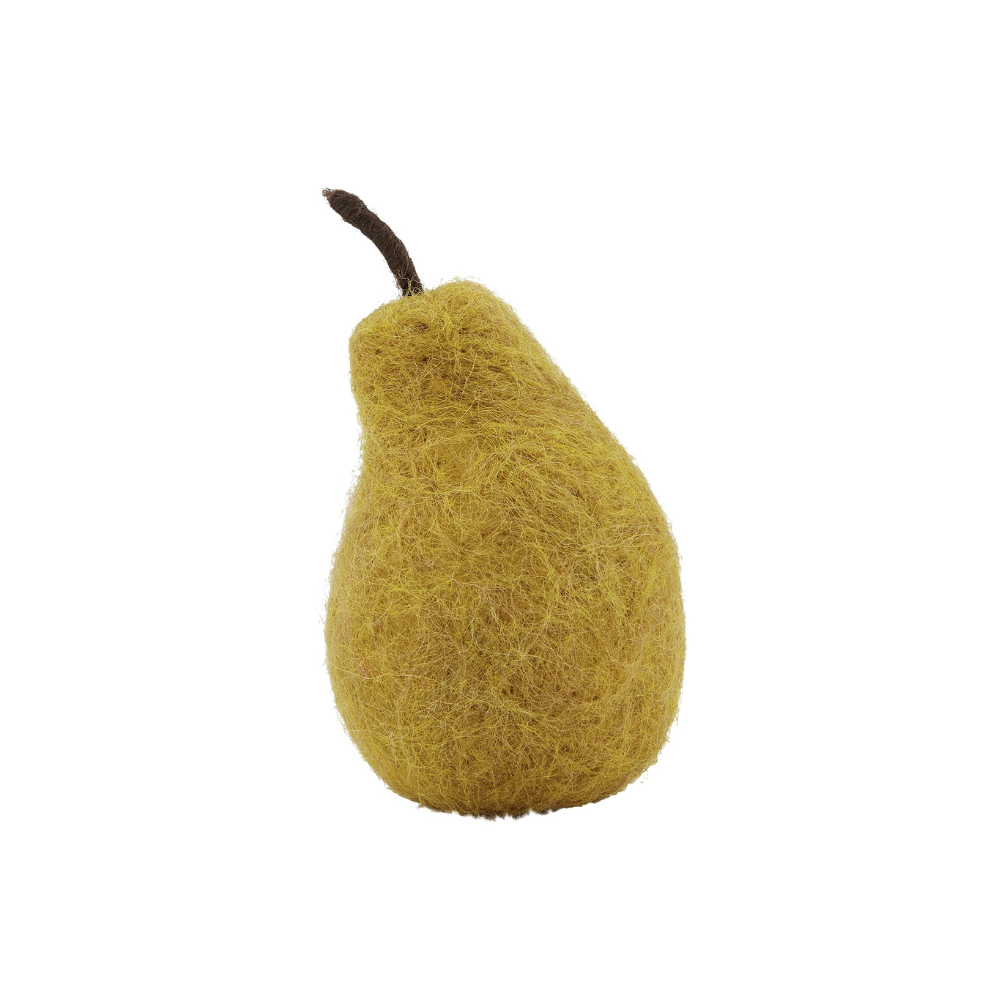 Yellow Felted Wool Pear