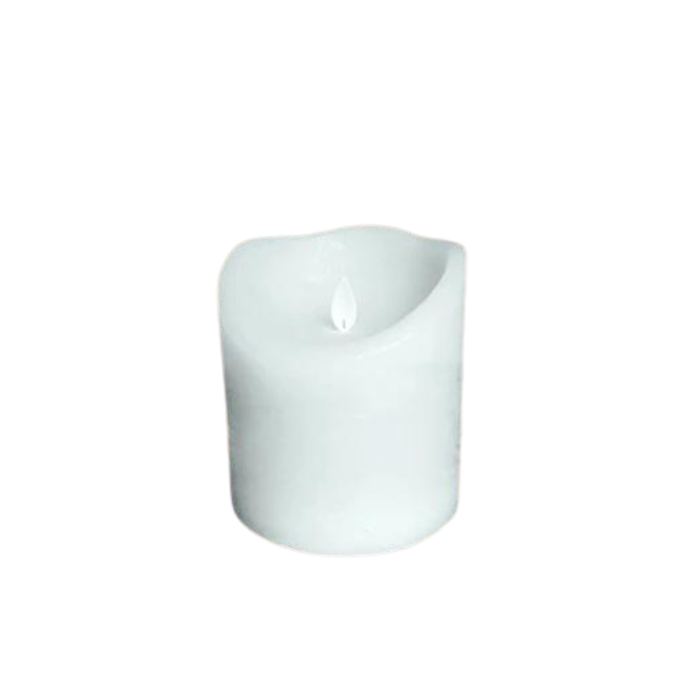 Rustic White LED Candle 4x4