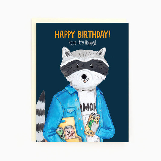 Raccoon Beer Greeting Card