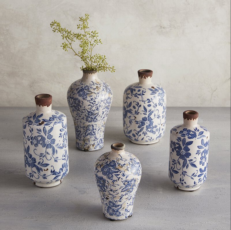 Vintage Blue Vase, Large