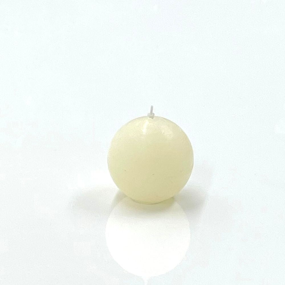 Off White Rustic Ball Candle 3'