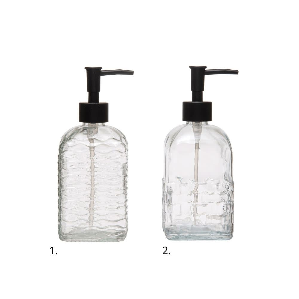 Embossed Glass Soap Dispenser (Multiple Options)