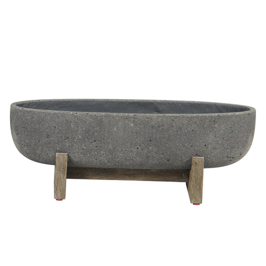 Patio Oval Standing Pot, Grey